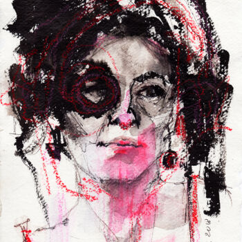 "Jeune femme" başlıklı Resim Tatiana Ivchenkova tarafından, Orijinal sanat, Mürekkep