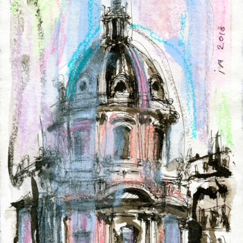 Drawing titled "Rome" by Tatiana Ivchenkova, Original Artwork, Ink
