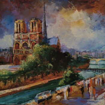绘画 标题为“Notre Dame” 由Ivan, 原创艺术品, 油