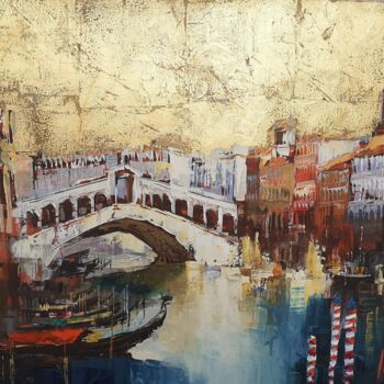 Painting titled "Pont Venise" by Ivan, Original Artwork, Oil