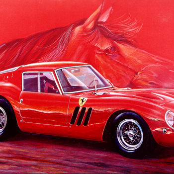 「Ferrari GTO」というタイトルの絵画 Ivan Boussionによって, オリジナルのアートワーク, その他