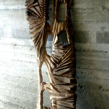 Sculpture titled "TRACCE" by Ivan Fabani, Original Artwork, Wood