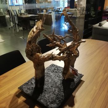 Sculpture titled "DIALOGO" by Ivan Fabani, Original Artwork, Wood