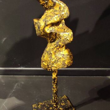 Sculpture titled "GOLDEN 2" by Ivan Fabani, Original Artwork, Wood