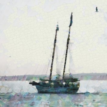 Peinture intitulée "Boat" par Ivan-Jay Turner, Œuvre d'art originale, Huile