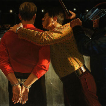 Картина под названием "Kiss" - Иван Коршунов, Подлинное произведение искусства, Масло Установлен на Деревянная рама для носи…