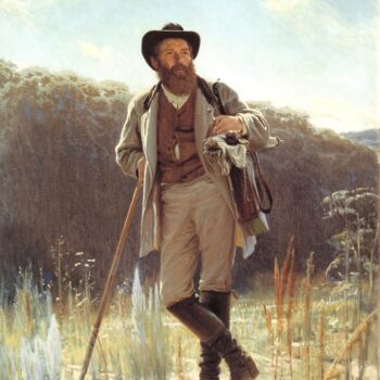 Painting titled "Portrait du peintre…" by Ivan Kramskoï, Original Artwork, Oil