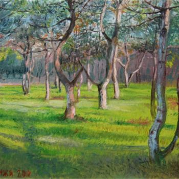 Картина под названием "Morning in a pine f…" - Ivan Ormanzhi, Подлинное произведение искусства, Масло