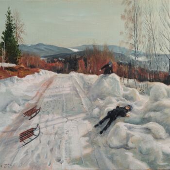 Painting titled "Carpathians. Winter…" by Ivan Ormanzhi, Original Artwork, Oil