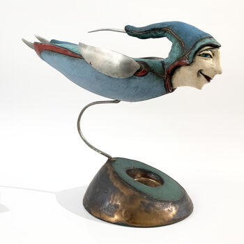 Scultura intitolato "Pilot" da Ivan Panov, Opera d'arte originale, Ceramica