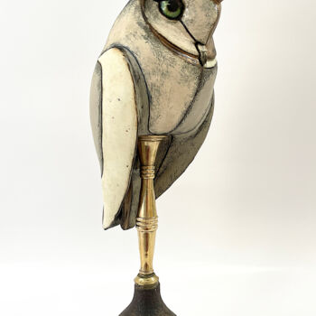 Sculpture titled "Amazing Owl" by Ivan Panov, Original Artwork, Ceramics