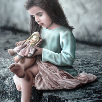 Pintura intitulada "The rag doll" por Ivan Pili, Obras de arte originais, Óleo
