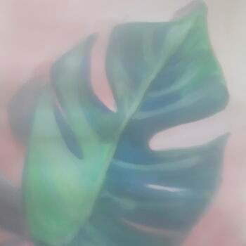 Рисунок под названием "Feuille verte de mo…" - Иван Скрипель, Подлинное произведение искусства, Гуашь