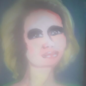 Картина под названием "Lady in Green dress" - Иван Скрипель, Подлинное произведение искусства, Гуашь