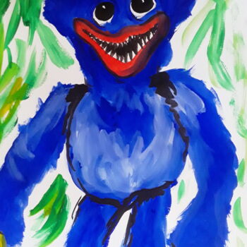 Картина под названием "Huggy wuggy" - Иван Скрипель, Подлинное произведение искусства, Гуашь