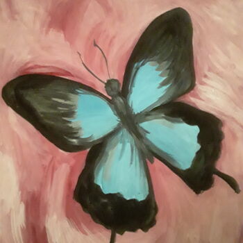 Картина под названием "Butterfly in flight" - Иван Скрипель, Подлинное произведение искусства, Гуашь