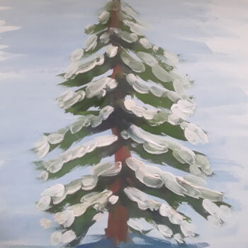 Pittura intitolato "Christmas tree in t…" da Ivan Skripel, Opera d'arte originale, Gouache