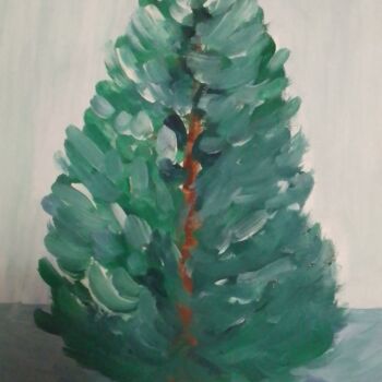 Painting titled "Green green" by Ivan Skripel, Original Artwork, Gouache