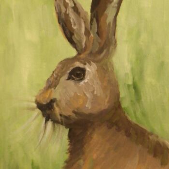 Картина под названием "Hare hare" - Иван Скрипель, Подлинное произведение искусства, Гуашь
