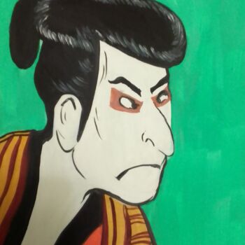 Картина под названием "Japanese kabuki" - Иван Скрипель, Подлинное произведение искусства, Гуашь
