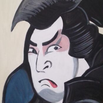 Peinture intitulée "Kabuki" par Ivan Skripel, Œuvre d'art originale, Gouache
