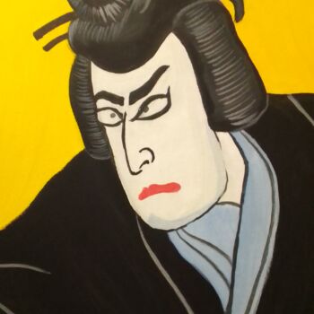 Peinture intitulée "Samurai in kimono" par Ivan Skripel, Œuvre d'art originale, Tempera