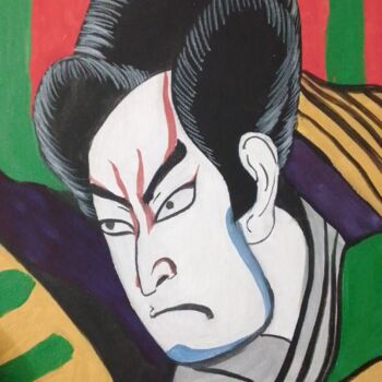Schilderij getiteld "Samurai" door Ivan Skripel, Origineel Kunstwerk, Tempera