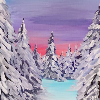 Malerei mit dem Titel "Winter 23" von Ivan Skripel, Original-Kunstwerk, Gouache