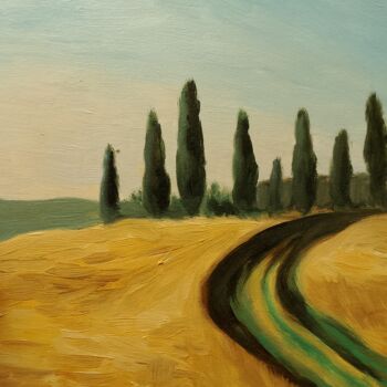 Картина под названием "Tuscany fields" - Иван Скрипель, Подлинное произведение искусства, Масло