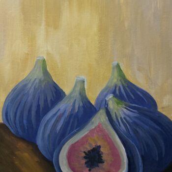 Pittura intitolato "Blue figs" da Ivan Skripel, Opera d'arte originale, Gouache