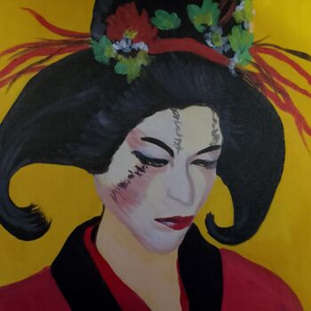 Ζωγραφική με τίτλο "Japanese girl" από Иван Скрипель, Αυθεντικά έργα τέχνης, Ακρυλικό