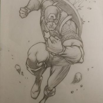 图画 标题为“Captain America” 由Ivan Yanshin, 原创艺术品, 铅笔