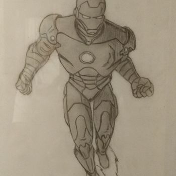 Drawing titled "Iron man" by Ivan Yanshin, Original Artwork, Pencil