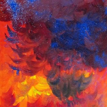 Painting titled "Tramonto di Fuoco" by Ivana Castelliti, Original Artwork, Other