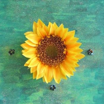 Painting titled "Un Cuore di Girasole" by Ivana Castelliti, Original Artwork, Other