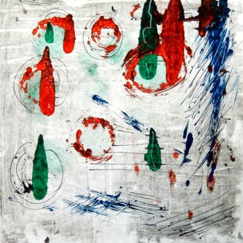 Printmaking titled "Abstract 1" by Ivana Pelouchová (IVANEL), Original Artwork, Monotype