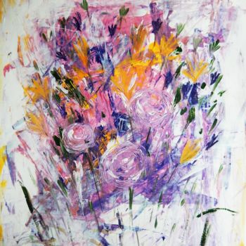 Картина под названием "Summer bouquet" - Ivana Pelouchová (IVANEL), Подлинное произведение искусства, Акрил