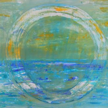 Painting titled "Blue circle" by Ivana Pelouchová (IVANEL), Original Artwork, Acrylic