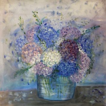 Painting titled "Hortensia" by Ivana Pelouchová (IVANEL), Original Artwork, Acrylic