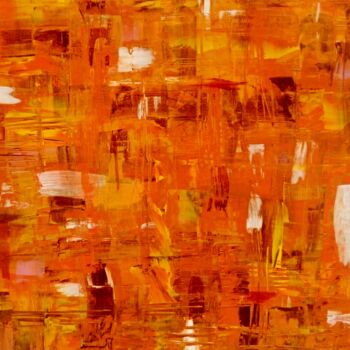 Painting titled "Orange abstraction" by Ivana Pelouchová (IVANEL), Original Artwork, Acrylic