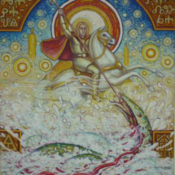 绘画 标题为“Saint George” 由Ivan Arabadzhiev, 原创艺术品, 油