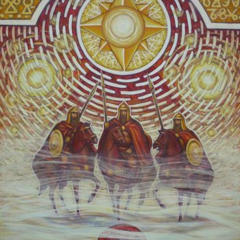 Pittura intitolato "The three Magi (Bal…" da Ivan Arabadzhiev, Opera d'arte originale, Olio