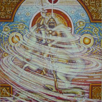 Malerei mit dem Titel "St. Mihail Bulgarian" von Ivan Arabadzhiev, Original-Kunstwerk, Öl