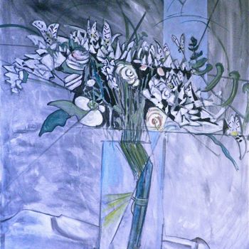 Painting titled "Bouquet Cubiste I" by Ivan Dmitriev, Original Artwork, Acrylic
