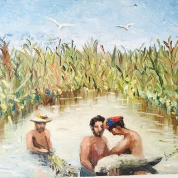 Painting titled "O Peixe-dos-Pescado…" by Ivanete Prado, Original Artwork, Oil