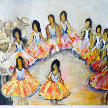 Painting titled "dancas-folcloricas-…" by Ivanete Prado, Original Artwork, Oil