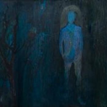Malerei mit dem Titel "Blue Rain" von Ivan Ivanovic, Original-Kunstwerk, Öl