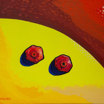 Pintura intitulada "Two grenades" por Ivan Klymenko, Obras de arte originais, Óleo