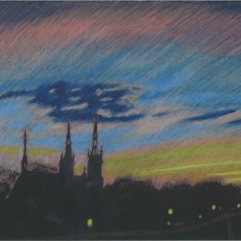 图画 标题为“Sky. Vysehrad. Prag…” 由Ivan Klymenko, 原创艺术品, 铅笔