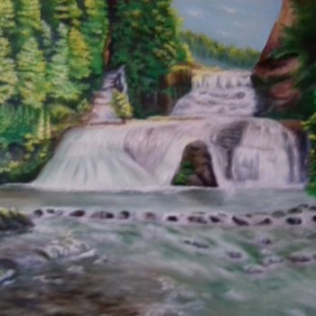 Картина под названием "Водопад" - Іван Максімко, Подлинное произведение искусства, Масло